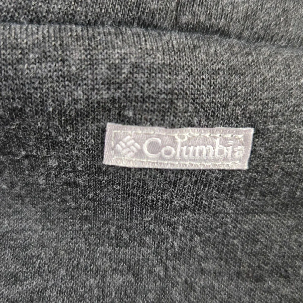 Columbia Gray Asymmetrical Snap Fleece Jacket Sherpa Lined Coat Size Medium